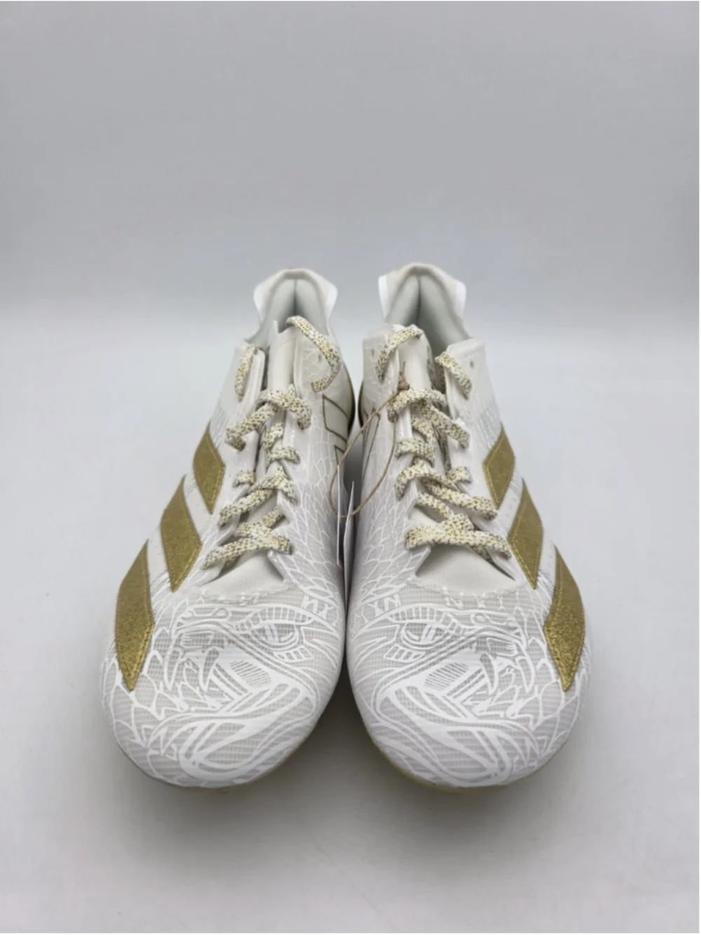Adidas Men's Adizero Electric White Gold Metallic Cleats Shoes JH6254 Size 14